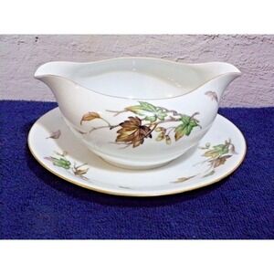 Wentworth China "Autumn" #7516 Gravy Boat w/Underplate